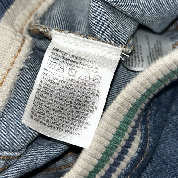 H&M Boys Hoodie Kids Blue/Light Gray Denim Jacket(Size 6) - Picture 9 of 10